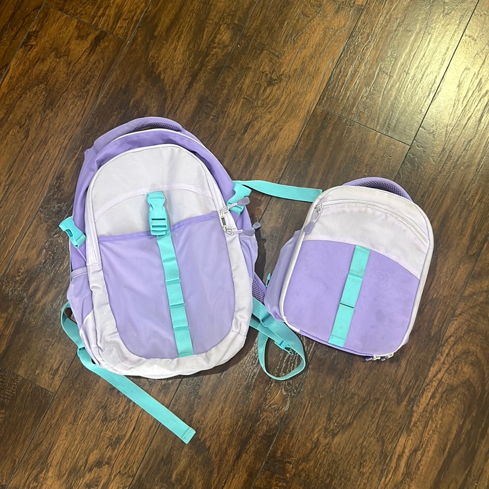 Large backpack with matching lunchbox
